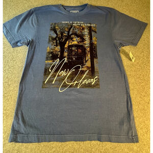 Wear Code New Orleans Streetcar T-Shirt Mens Large Blue Graphic Tee NWT